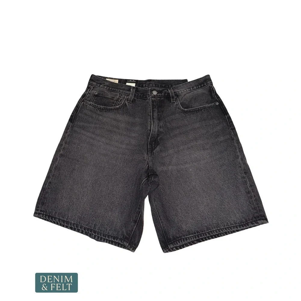 NEW Levis 468 Stay Loose Denim Shorts Black We Got Motion Baggy 9O's Mens 34